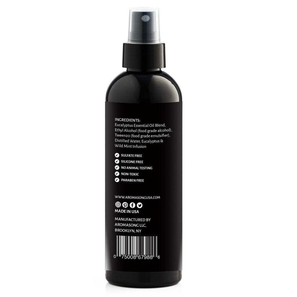 Aromasong Eucalyptus & Wild Mint Pillow Spray - All Natural Calming Linen & Bedtime Mist for Deep Sleep - Aromatherapy Essential Oils for Sleeping