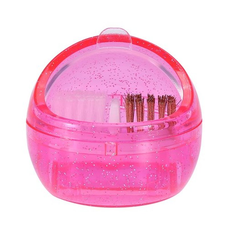 Portable Nail Drill Bit Cleaning Box, Manicure Tool Storage Case with Brush for Dust Removal, Professional Polishing Head Cleanser