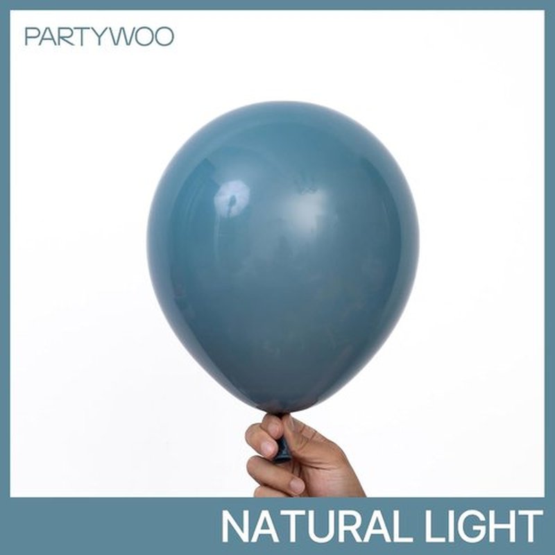 PartyWoo Slate Blue Balloons - 100pcs Assorted Sizes for Baby Shower & Birthday Decor | Navy & Dusty Blue