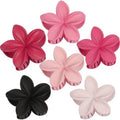 Sisiaipu Flower Hair Clips for Women 6 Pcs Hawaiian Large Claw Clips Plumeria Medium Hair Claw Clips for Thick Thin Hair Hibiscus Tropical Beach Hair Accessories for Women Girls and Girls (Pink)