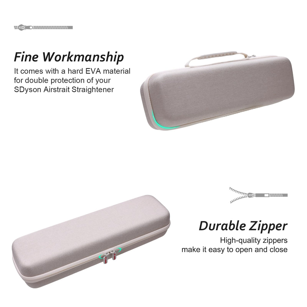 XANAD Hard Case Compatible with Dyson Airstrait/Corrale Styler Straightener - Hair Straightening Irons Case,Cream