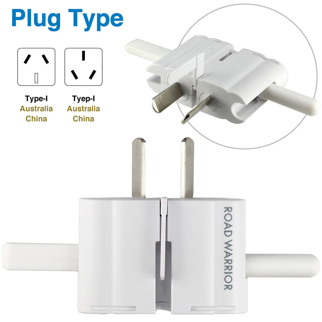 ROAD WARRIOR Worldwide Travel Plug Adapter European/UK/Australia/USA/India/Brazil/China Does Not Convert Voltage RW101WH