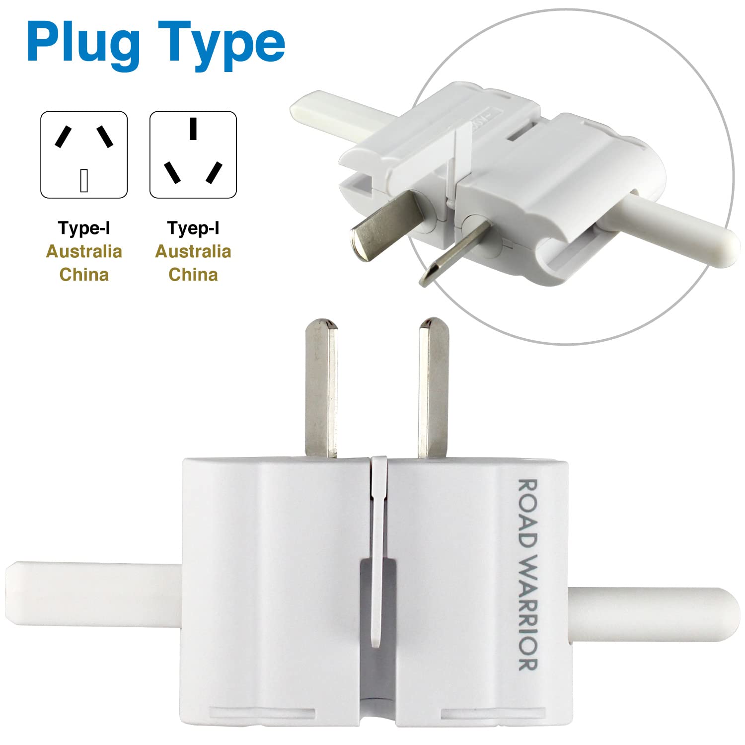 ROAD WARRIOR Worldwide Travel Plug Adapter European/UK/Australia/USA/India/Brazil/China Does Not Convert Voltage RW101WH