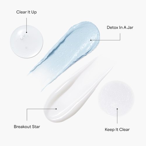TULA Skin Care Clear Skin Starter Kit - Acne & Blemish Treatment with Cleanser, Gel, Moisturizer & Mask | 4-Piece Set