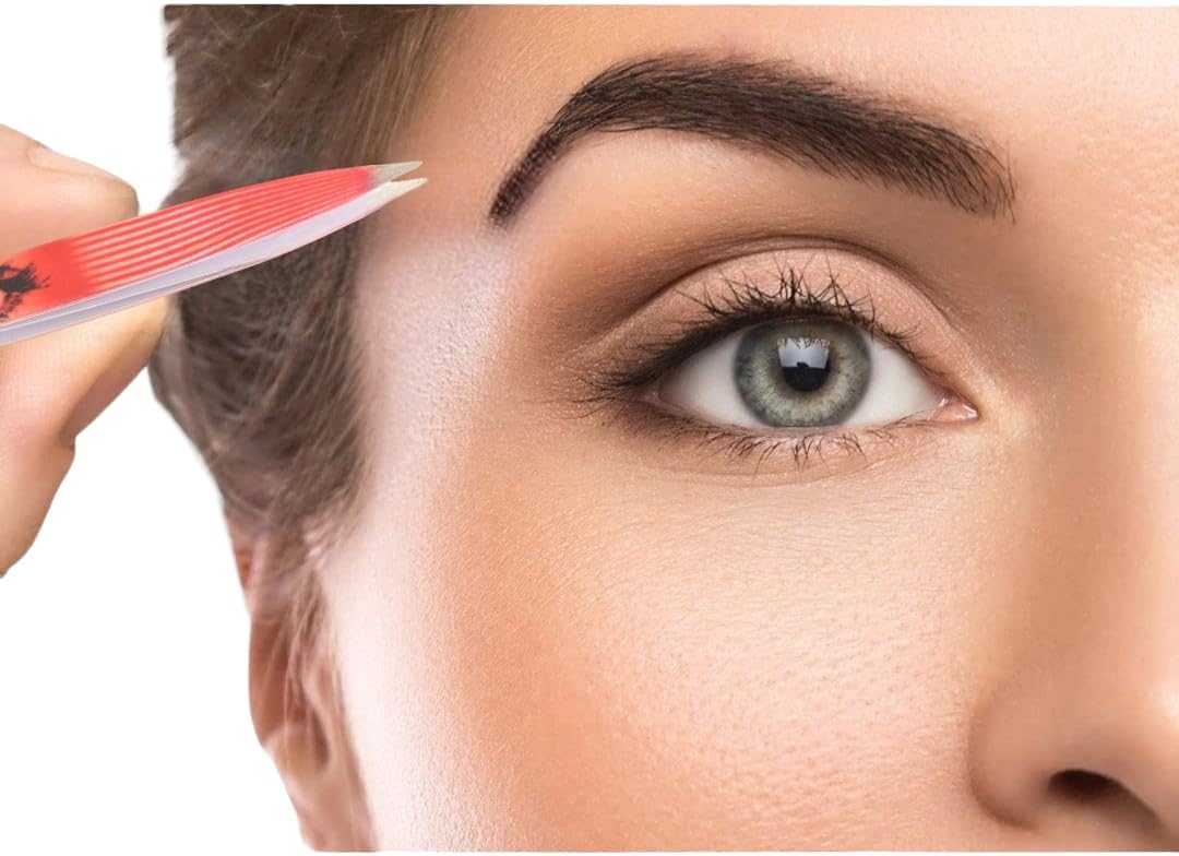 Z-Tweeze Professional Stainless Steel Dual Ended Precision Tweezers - Eye Spy Collection (Red)
