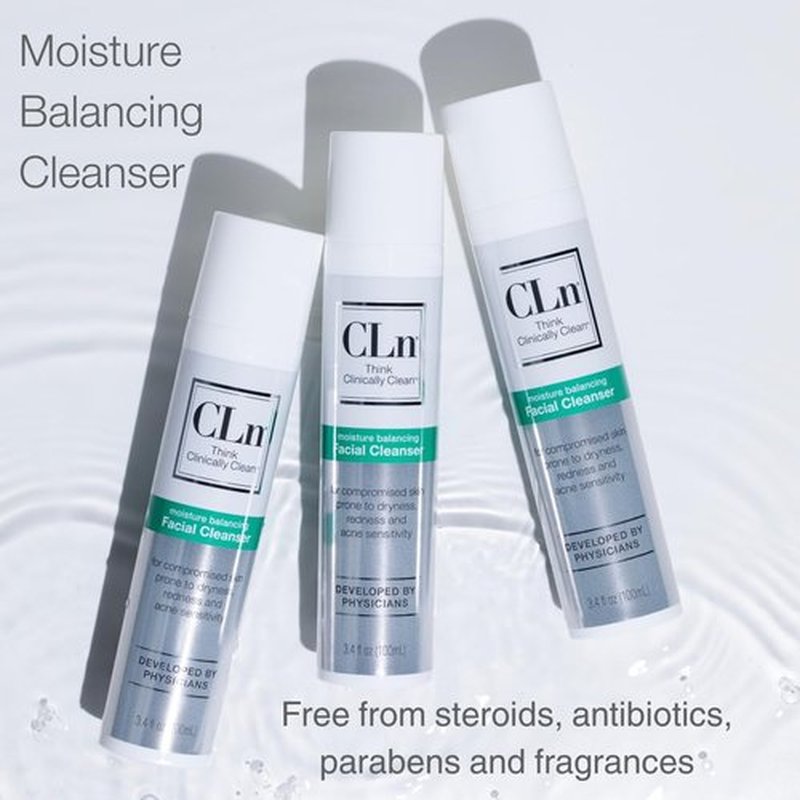 CLn® Facial Cleanser - Hydrating Formula for Dry, Sensitive Skin | Fragrance-Free & Paraben-Free, 3.4 fl. oz.