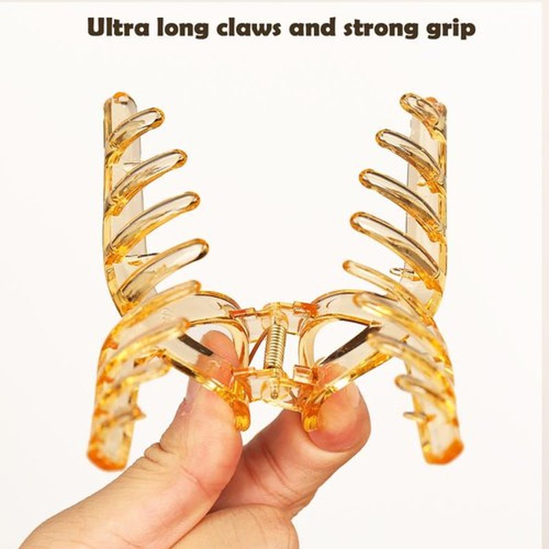 6pcs Large 4.7inch Acrylic Jelly Hair Claws for Women - Strong Hold Clips for Thick, Curly & Thin Hair, Wonderful Gift, Super Cute Colors