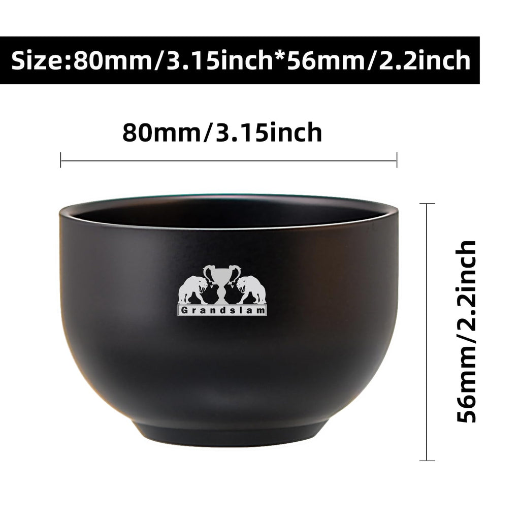 Grandslam Razor and Brush Stand with Double Stainless Steel Design Shave Soap Bowl Set for Shaving Brush and Straight Razors, Barber Razors, Safety Razors Black