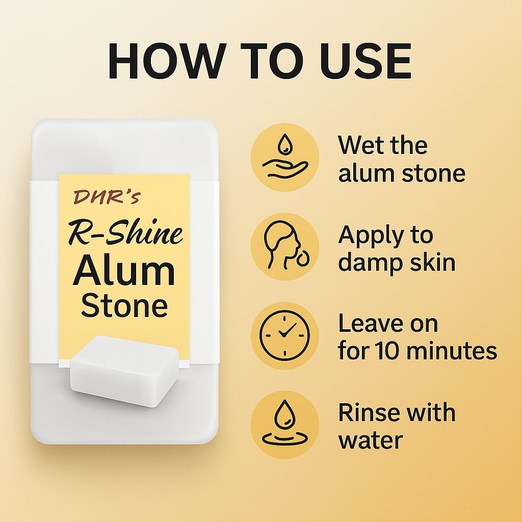 Natural Alum Stone Bar, Fitkari Stone for Skin Tightening and Water Purification, 100g, Pack of 4