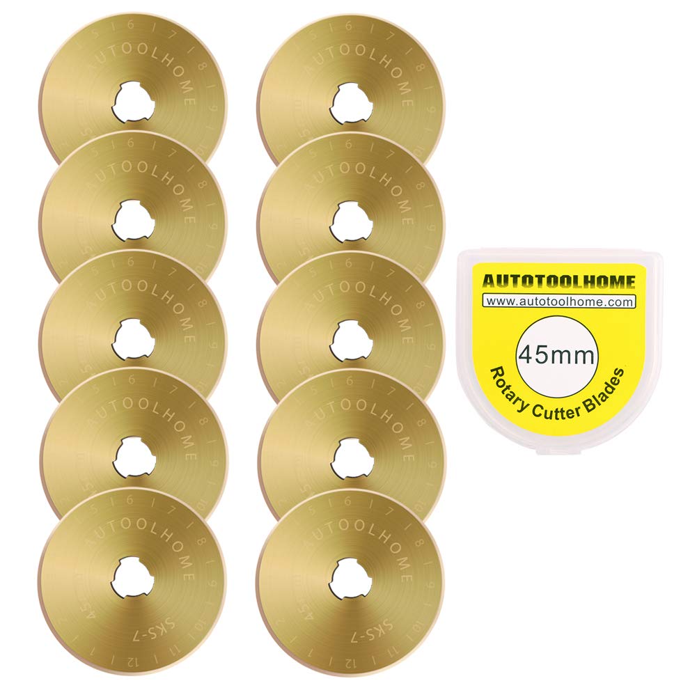 Titanium Rotary Cutter Blades 45mm 10 Pack Replacement Blades for Fabric