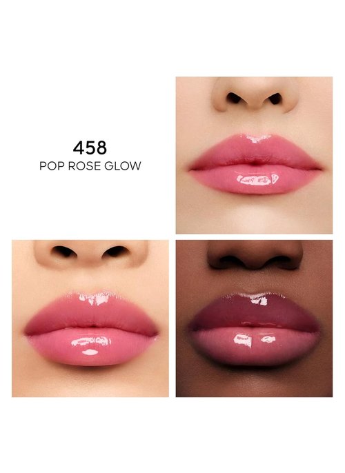 Guerlain Kiss Kiss Bee Glow Oil - 458 Rose Glow Lip Oil for Women - 0.3 oz Hydrating Formula