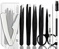 Muzioiernsu Tweezers for Women Facial Hair Eyebrow Kit Tweezer Set Black