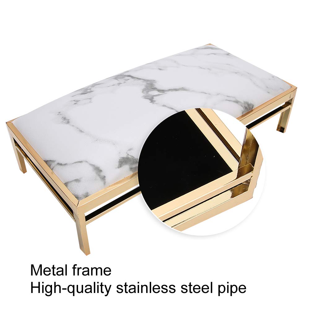 Wallfire Nail Art Hand Pillow, Stylish and Elegant PU Leather Manicure Arm Rest Cushion, Anti-Slip and Soft Hand Cushion for Nail Art Salon Home, Nail Art Equipment Tools(Marble)