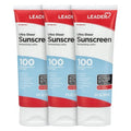 LEADER Travel Sunscreen SPF 100+, Ultra Sheer Dry-Touch Water Resistant and Non-Greasy Lotion with Broad Spectrum SPF 100+, 3 Fl Oz (3 Pack)