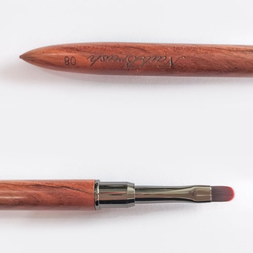 DANNEASY 1pc Acrylic Nail Brush Sandalwood Nail Art Brushes Nail Painting Brush Nail Clean Up Brush Nail Polish Brush Nail Design Brushes Nail Art Tools - Round Head