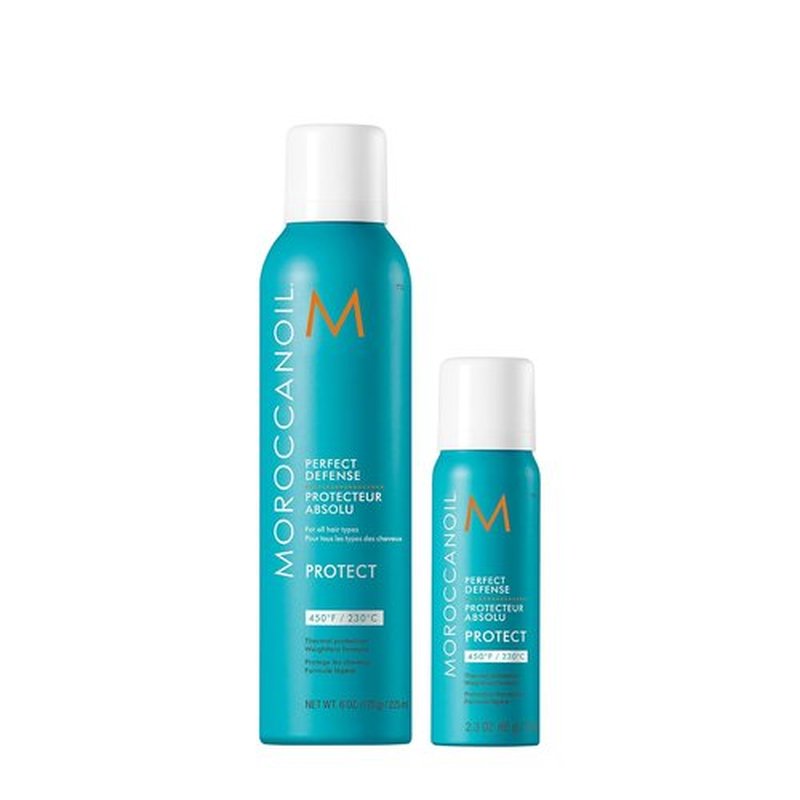 Moroccanoil Heat Protectant Spray - Perfect Defense Full & Travel Size Bundle for Hair Protection