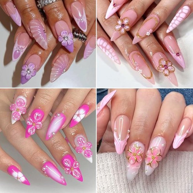 SUTOKAKA Solid Builder Nail Gel, 3D Sculpting Gel Non-Stick Hand Carving Glue Extension with Flower Silicone Mold, Sculpture Pen for Carving Patterns Decoration Nail Art Salon Home DIY