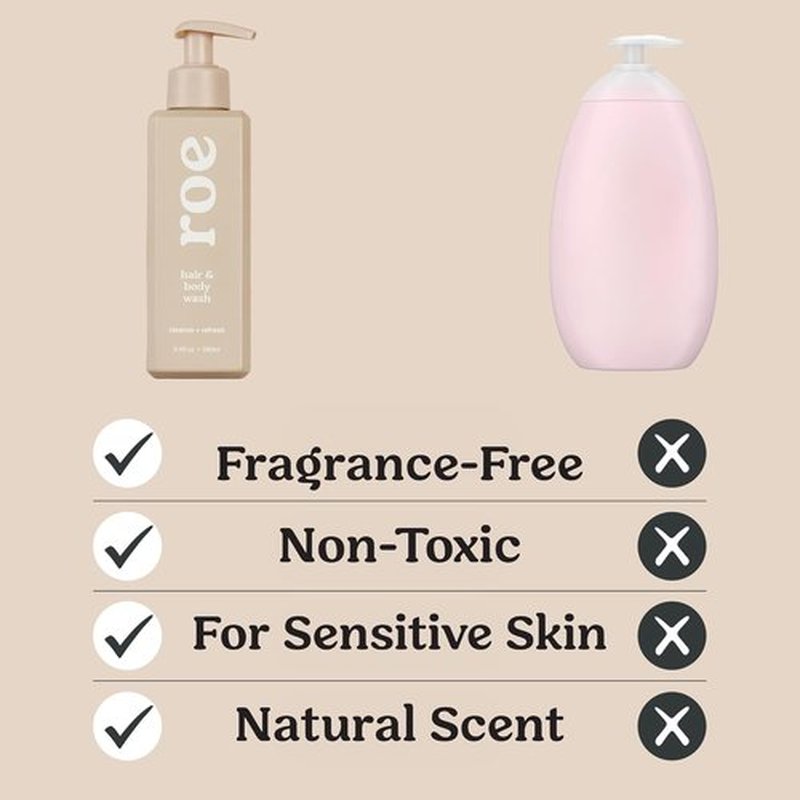 Roe Wellness Toddler & Baby Body Wash | Moisturizing, Fragrance-Free Formula | 9.4 fl oz