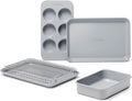 Caraway Mini Bakeware Set - Non-Stick, Non-Toxic Ceramic Coating - Compact Baking Pans for Small Kitchens - Gray
