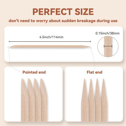 900 Pcs Orange Wood Sticks for Nails, 4.5 Inch Orangewood Nail Swatch Sticks, Wooden Cuticle Pusher Sticks Tools for Manicure & Pedicure, Double Sided, Skin-Safe (900pcs)