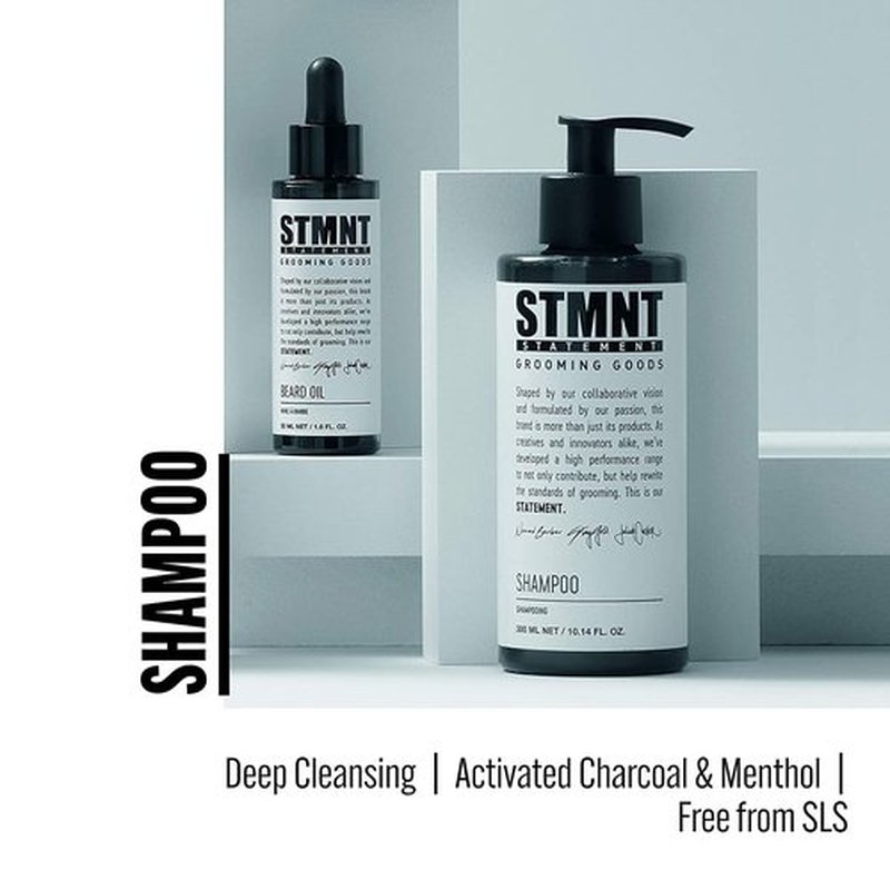 STMNT Grooming Goods Shampoo - Sulfate-Free Formula with Activated Charcoal & Menthol for Fuller Hair