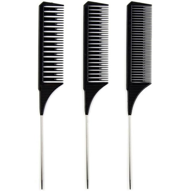 Highlighting Combs Set of 3 – Black Foiling, Pin Tail, and Weaving Combs for Precise Sectioning and Hair Highlighting – Salon Comb Pack