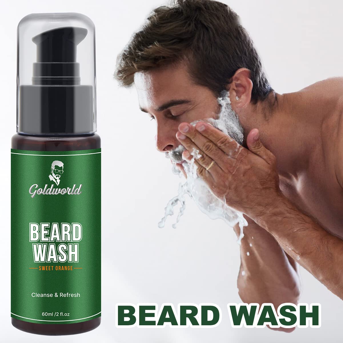 Beard Kit,Beard Grooming Kit w/2 Pack Beard Oil&2 Pack Beard Balm,Christmas Stocking Stuffers Gifts for Men Him Husband Dad Boyfriend,Shaving Kit w/Beard Wash Comb Brush