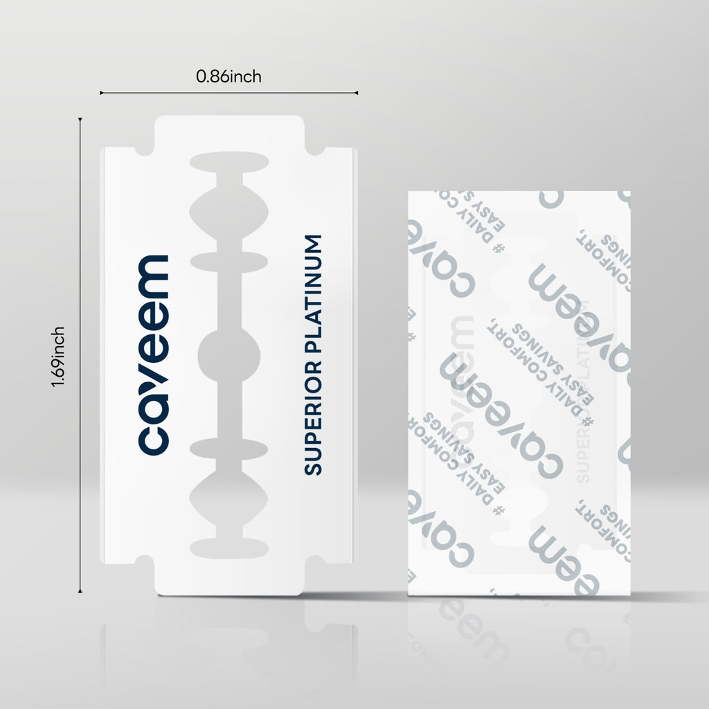 CAVEEM 60 Count Double Edge Razor Blades, Stainless Steel Refills
