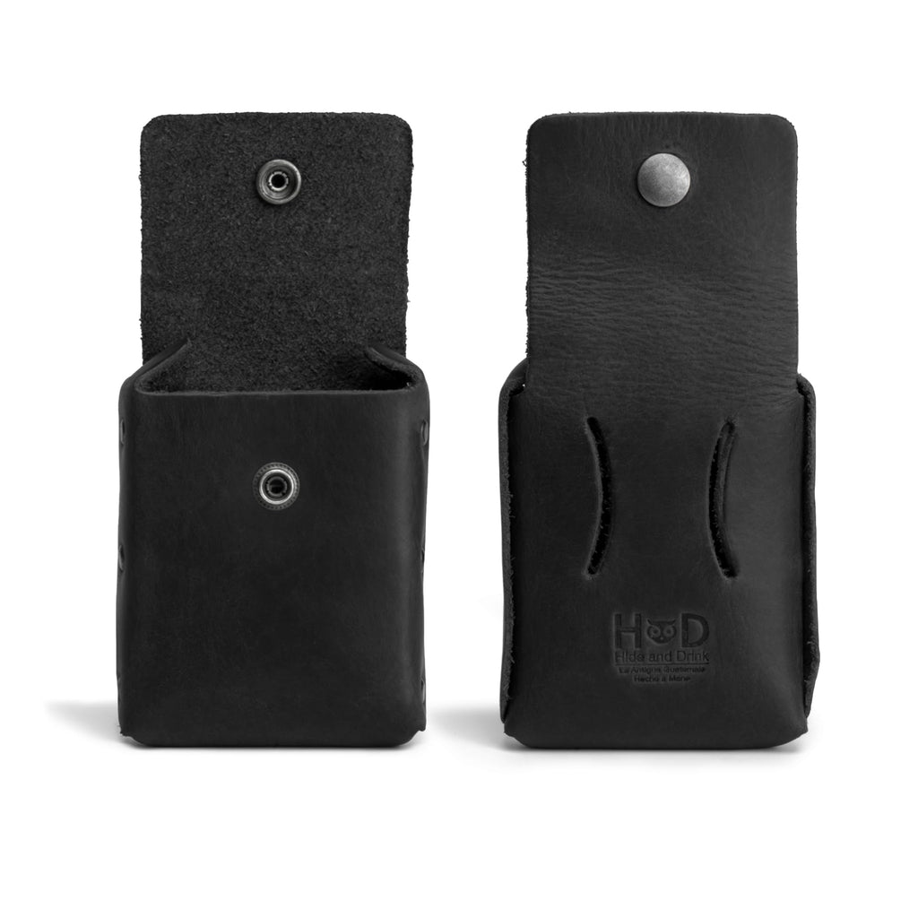 Hide & Drink, Waist Wallet, Holds Up to 20 Cards, Folded Bills & Coins, Charging Cables, Full Grain Leather, Handmade (Charcoal Black)