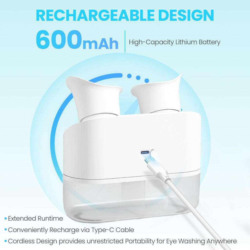 Huanyu Electric Portable Eye Wash Station 2 Clean Modes Emergency Eyewash Station Detachable Eye Wash Cup Washing Kit 100ml Water Tank