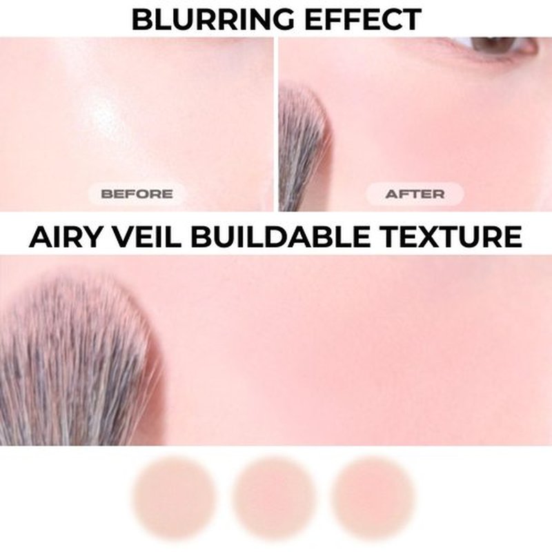 ABOUT TONE Fluffy Wear Blusher - Airy Soft Matte Pressed Powder Cheek Blush | Vegan Blendable Color (06 Mood Lavender)