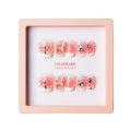 CHARMARK Press on Nails Short Square Handmade Gel Manicure, Unique Exquisite for Daily, Party, Bridal Decorations Nail Kit, 10Pcs Reusable Well Made Glue/Stick on Nail (01.pink French, S)