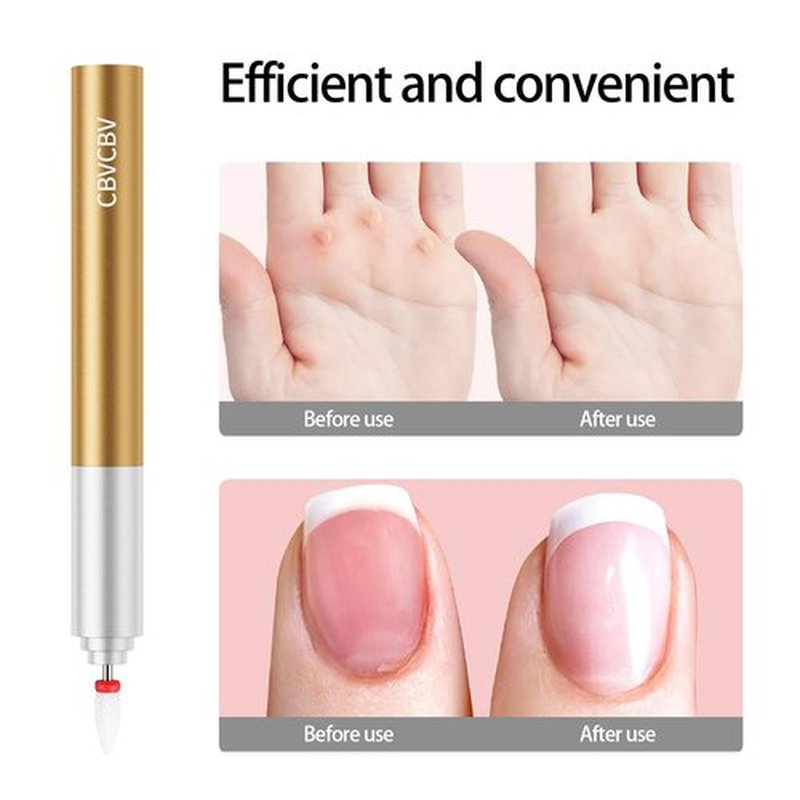 Electric Nail Drill with Smooth Variable Speed Control - Professional Nail File Machine for Acrylic/Gel Nails, Manicure/Pedicure Use, Includes Multiple Grinding Bits (Gold Tail)