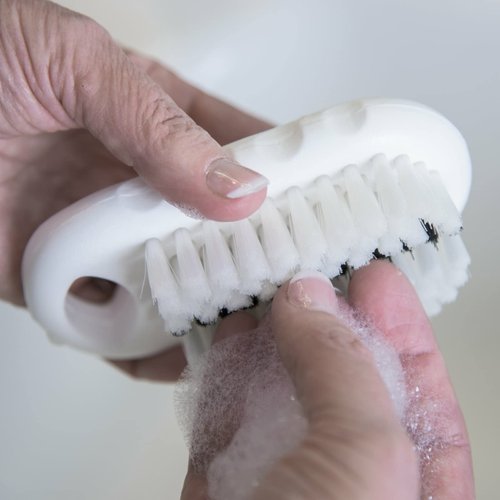 SPARTA Nail Scrub Brush Commercial-Grade, Heavy-Duty Hand and Fingernail Brush with Stiff Bristles for Gardeners, Mechanics, And Foodservice Personnel, Plastic, 5 Inches, Pink, (Pack of 12)