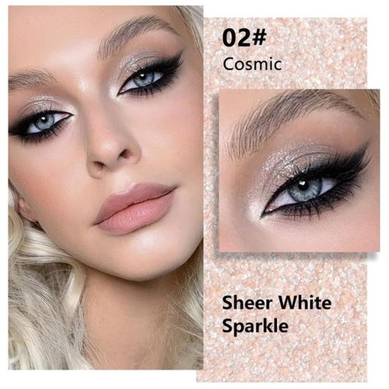 Evpct Pear White Shimmer Eyeshadow Palette - High Pigment Glitter Cream for Older Women | Mini Size