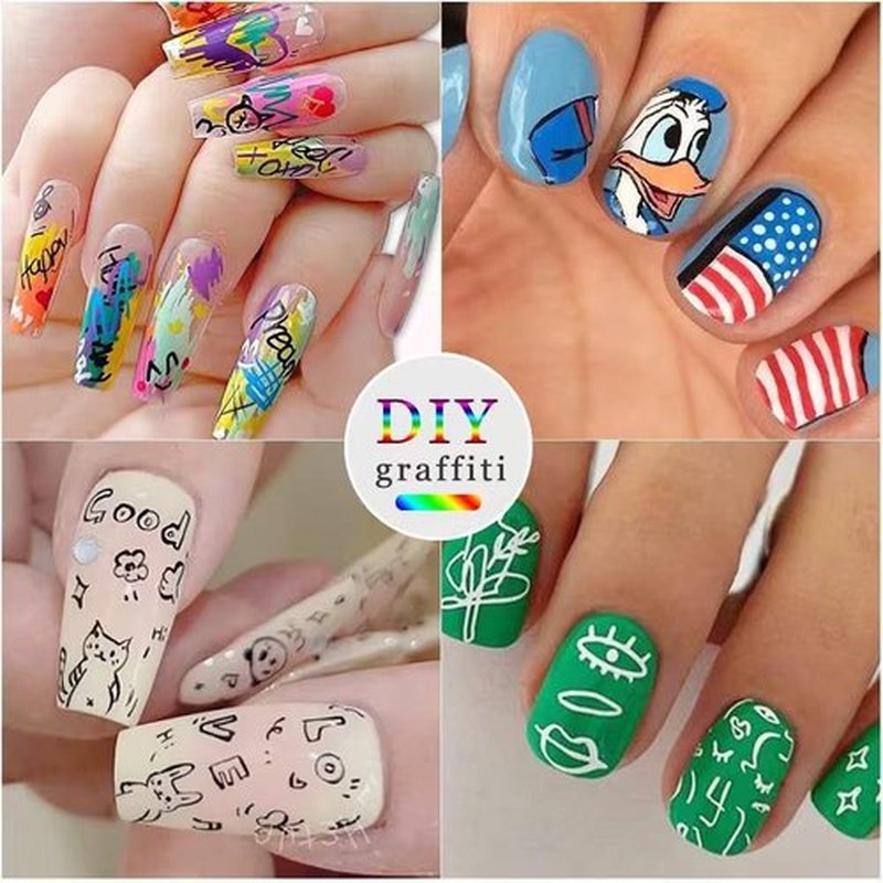 0.5 MM Nail Art Pens Set 12 Colors, 3D Nail Polish Pens Waterproof and Quick-drying, Drawing Painting Point Liner Acrylic Painted Pen Kit for Home Salon, Nail Art Pen Kit for Beginners (12 Colors)