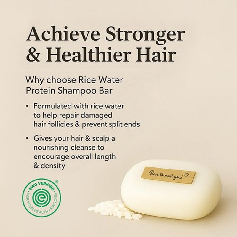 Mimosu Hair Growth Shampoo Bar - Fermented Rice Water 2-in-1 Formula | 5oz Unscented, pH Balanced for Oily Hair