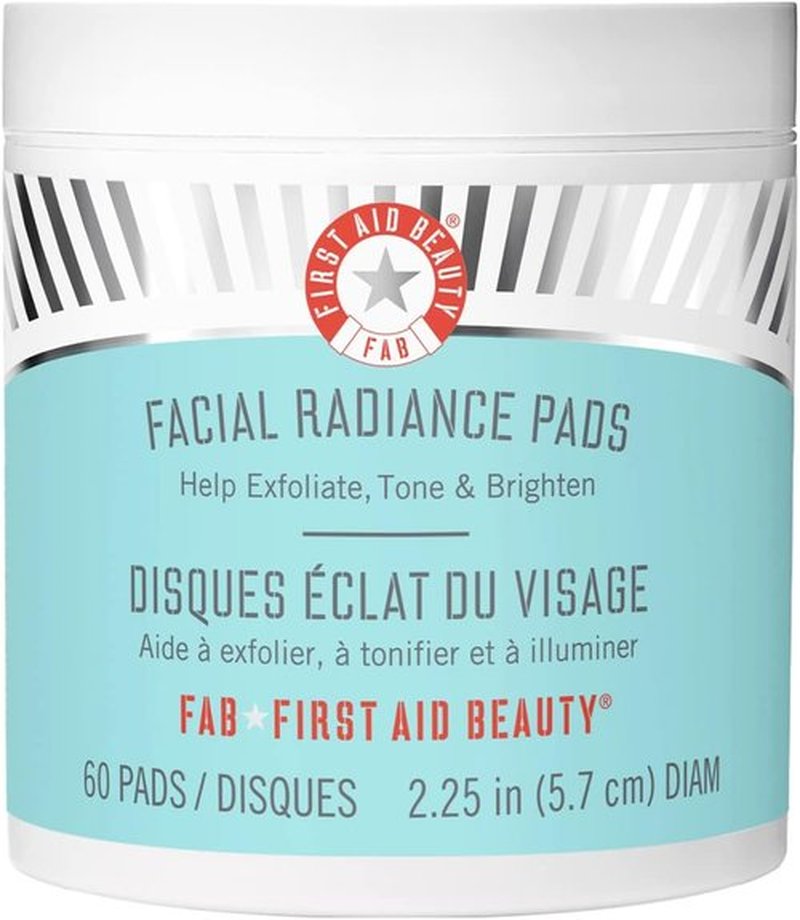 First Aid Beauty Facial Radiance Pads - Daily Exfoliating AHA Pads for Toned & Bright Skin | 60 Count