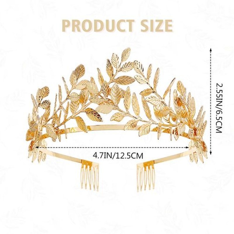 JAKAWIN Greek Goddess Headband Accessories Gold Leaf Crown for Women HG001 (Gold)