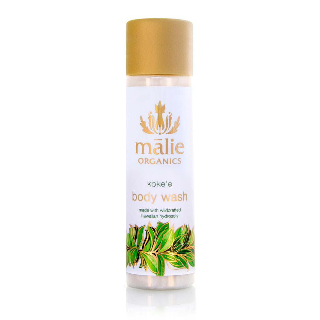 Mālie Organics Body Wash, Kōke‘e, 2.5 oz Travel Size, Hydrating Body Wash + Shave Wash, Aloe + Awapuhi + Spirulina, Vegan