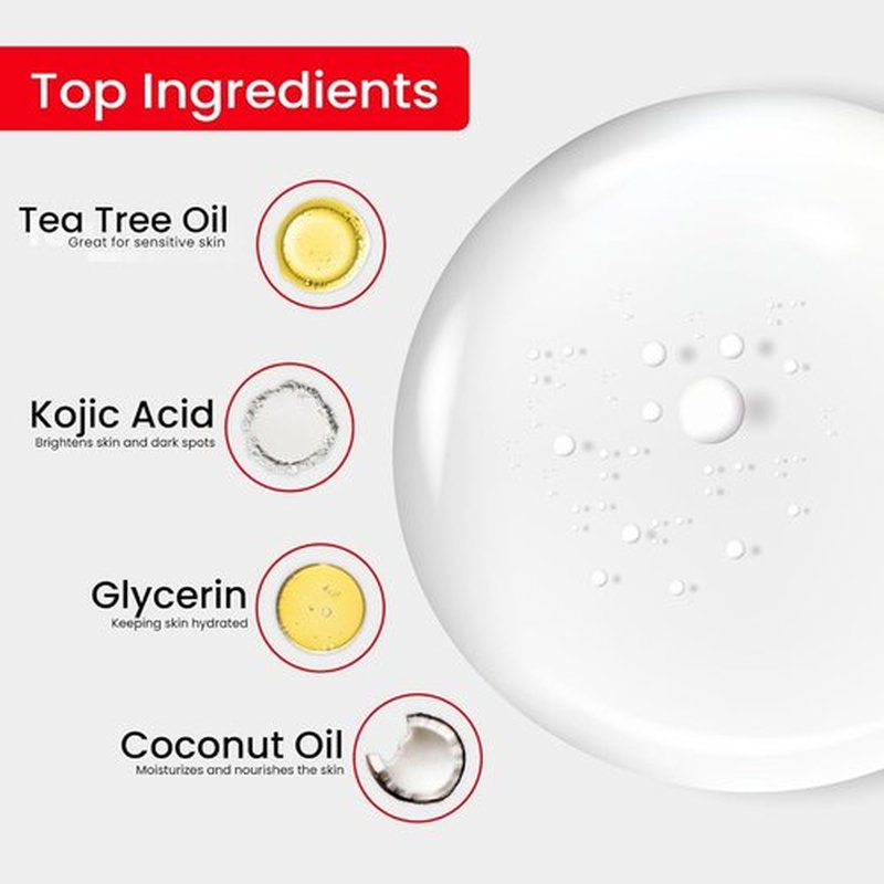 Kojie San Skin and Body Soap – Original Kojic Acid, Soap Bar with Coconut & Tea Tree Oil – 3 x 65g Bars