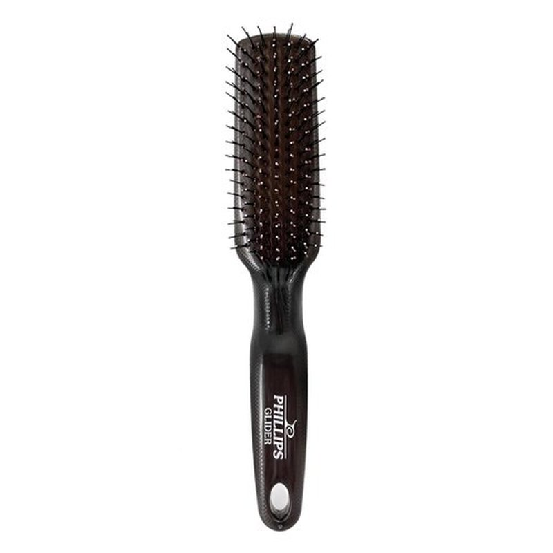 Phillips Brush Glider Detangler Brush - Black Opal | 2-Tier Nylon Bristles with Moroccan & Keratin Oils