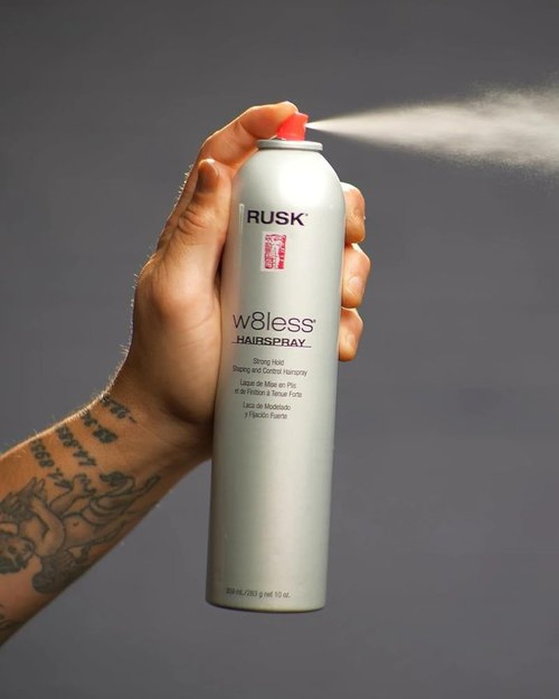 RUSK W8less Hairspray - Strong Hold & Natural Texture for Long-Lasting Support | 10 oz