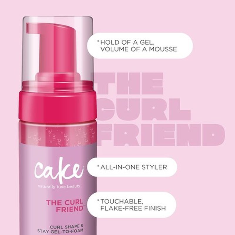 **Cake Beauty Gel-to-Foam Curl Styler - The Curl Friend | High Hold, Frizz Protection - 6.8 fl oz.**