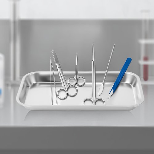 3PCS Stainless Steel Trays for Nail Tools – Rectangular Metal Organizer for Beauty Salon, Makeup, Tattoo, Dental Instruments – 22.5×12×2cm