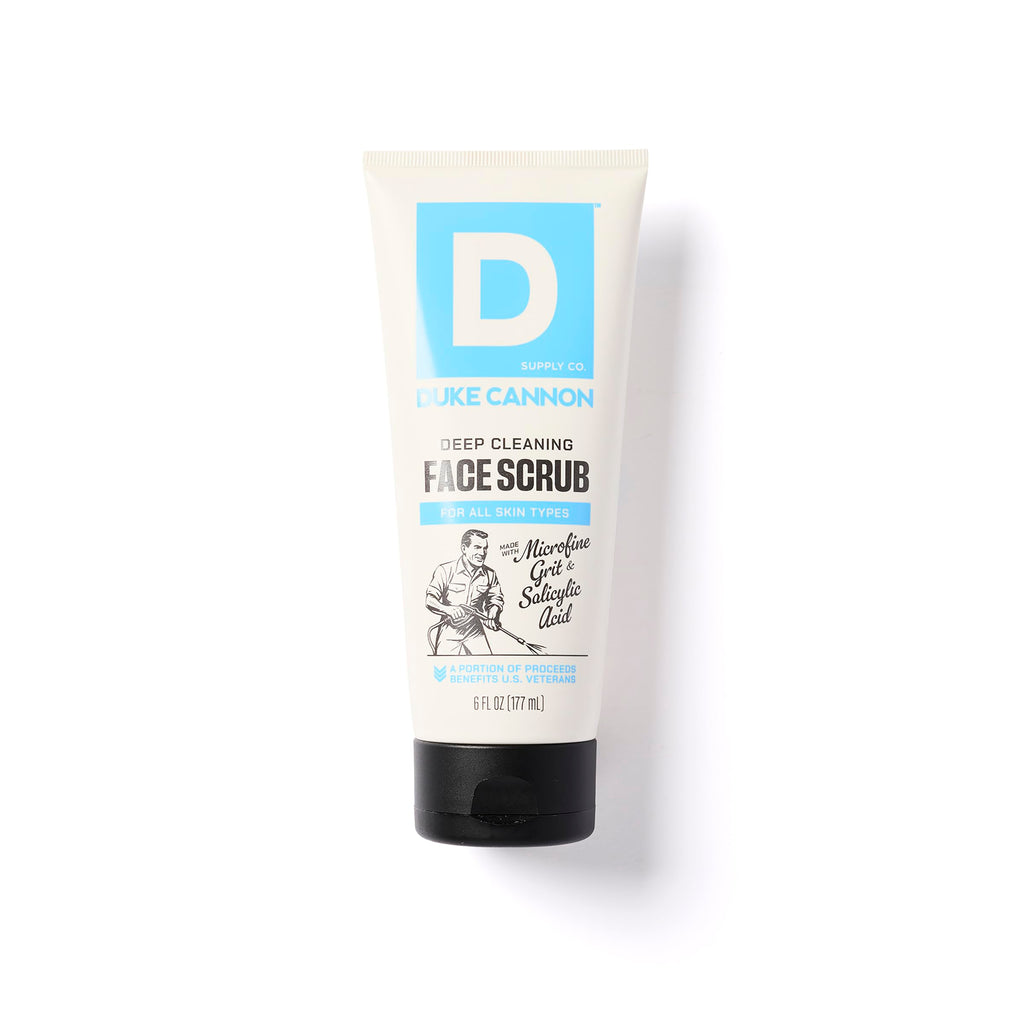 Duke Cannon Deep Cleaning Face Scrub for Men, Exfoliating Face Wash with Salicylic Acid & Aloe, Unclogs Pores, Oil Control, 6 oz