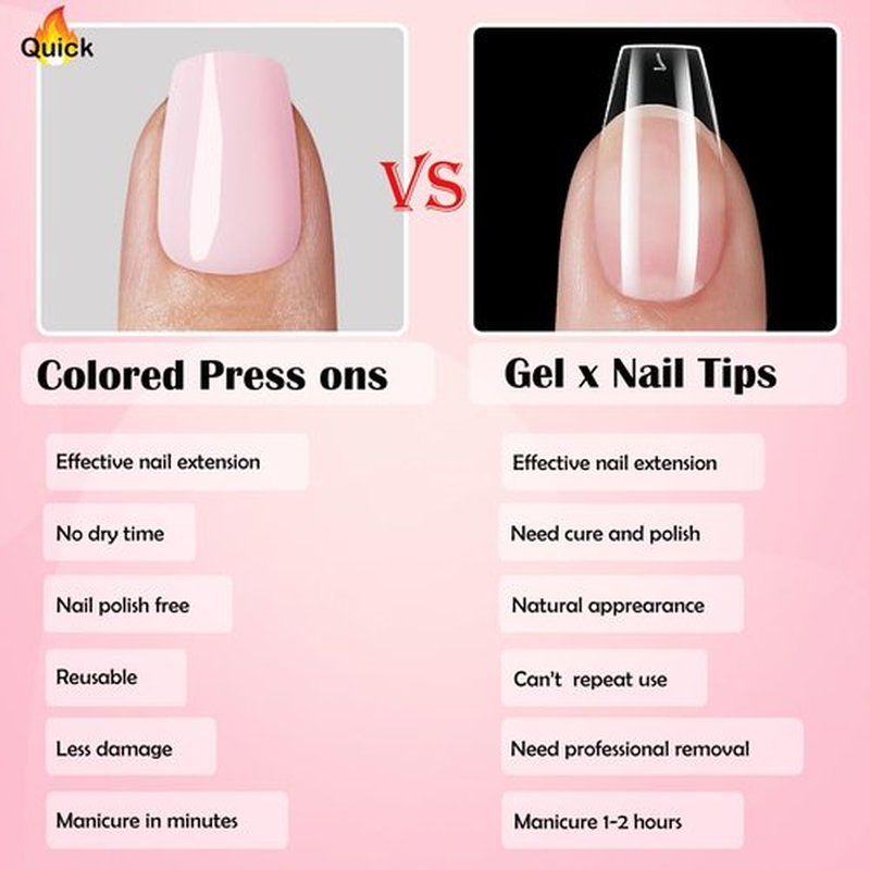 LoveOurHome 288pc Coffin Press on Nails Short Fake Nails with Glue Tabs, Light Pink Glue on Nails Press on Nails Women Acrylic Nails XS Coffin Fake Nails Short False Nails Kids Artificial Fingernail