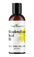 Sweet Essentials Premium Organic Meadowfoam Seed Oil, Imported From Canada, 2oz, 100% Pure, Cold Pressed - For Hair, Skin and Nails | Perfect Carrier Oil | Also Excellent For Mature Skin