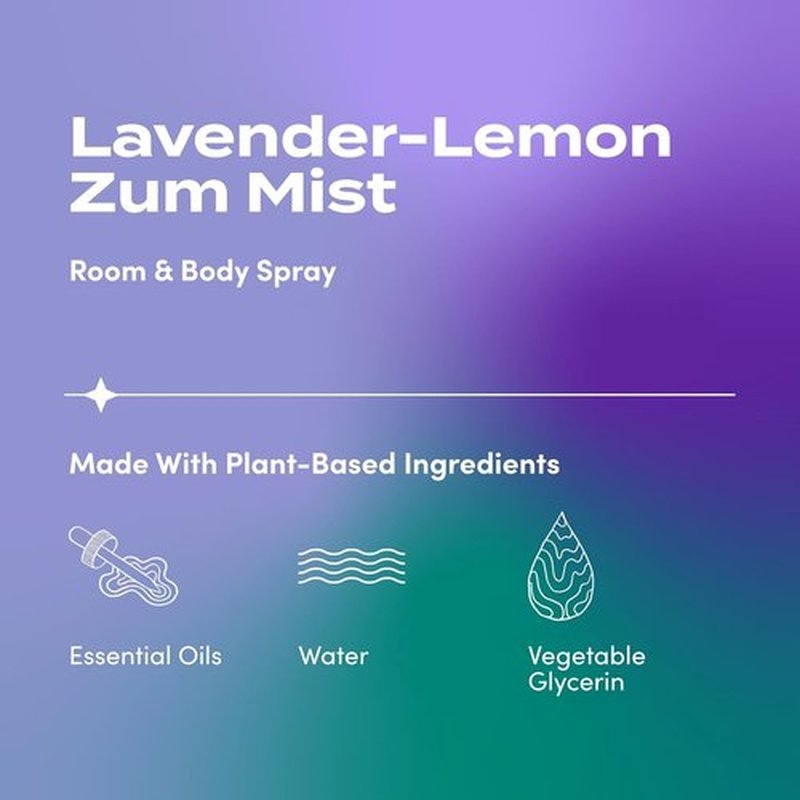 Indigo Wild Zum Mist Room & Body Spray - Lavender-Lemon Aromatherapy Essential Oil - 4 Fl Oz