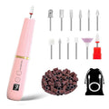XunmotorYao Professional Electric Nail Drill File, Cordless Nail Drill Machine kit for Acrylic Gel Dip, 12 in 1 Nail Machine Kit Portable Rechargeable Manicure Pedicure Tools for Home Salon(Pink)
